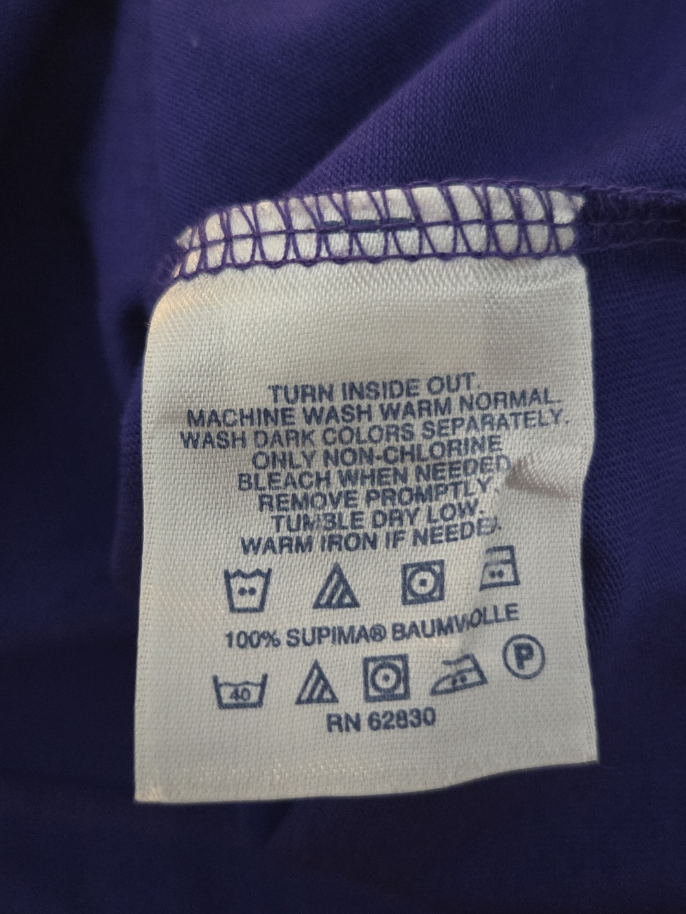 Lands' End Purple Short Sleeve Crew Tee Purple Medium Tall (8715) - Picture 4 of 4